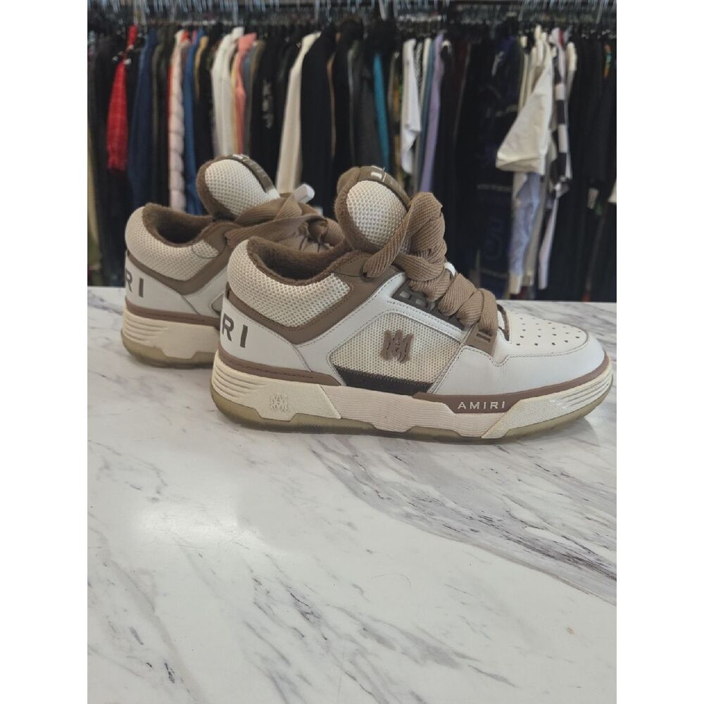 AMIRI Men’s Low-Top Sneakers in Cream and Brown